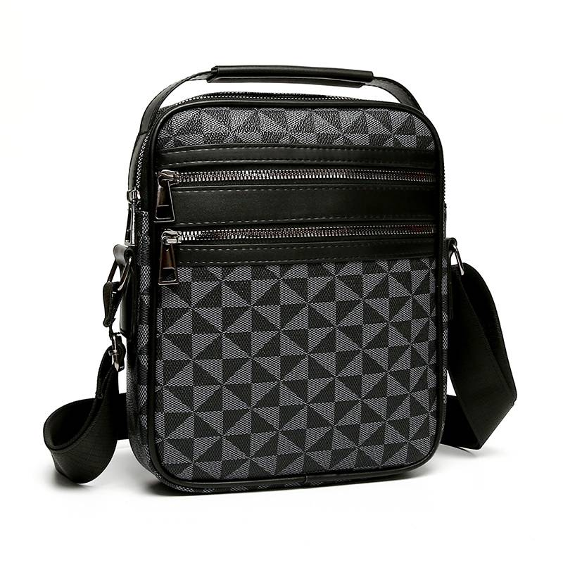 2024 New Men's Bag: High-End Elegant Fashionable Simple Business Solid Color Shoulder Crossbody Briefcase_voghion.com