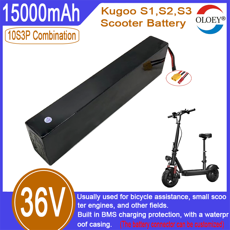 Remplacement de batterie de scooter 36V, combinaison 10S3P, 15000mAh, protection de charge BMS intégrée, fonction antidéflagrante et étanche_voghion.com