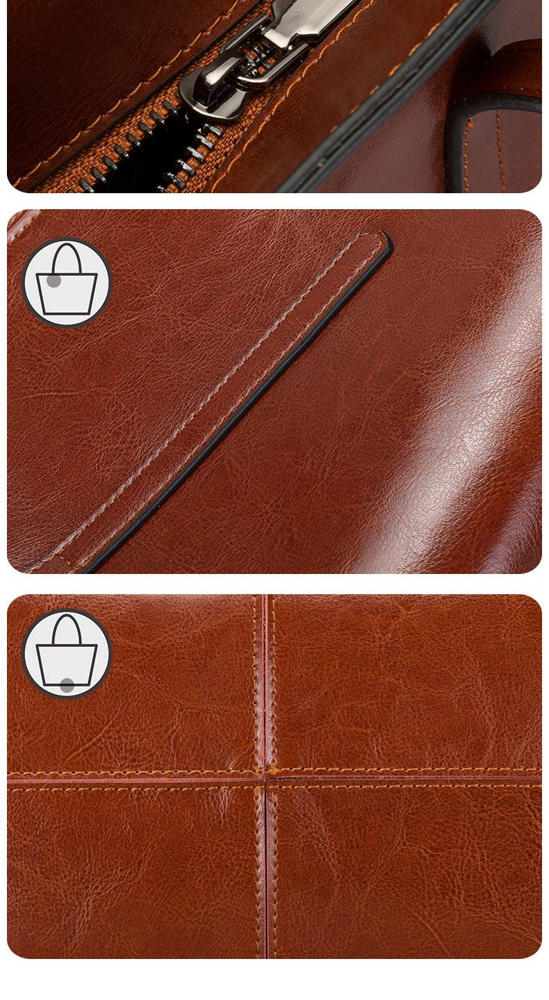 Women's Fashion Shoulder Bag Commuter Tote Bag Cowhide Carry-on Large Capacity Women's Bag_voghion.com