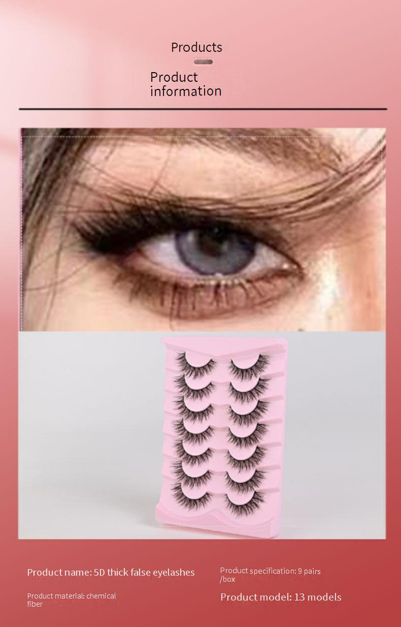 Beauty & Health Seven Pairs Of 5D Thick False Eyelashes Natural Messy Eyelashes Light No Burden Self-grafting False Eyelashes_voghion.com