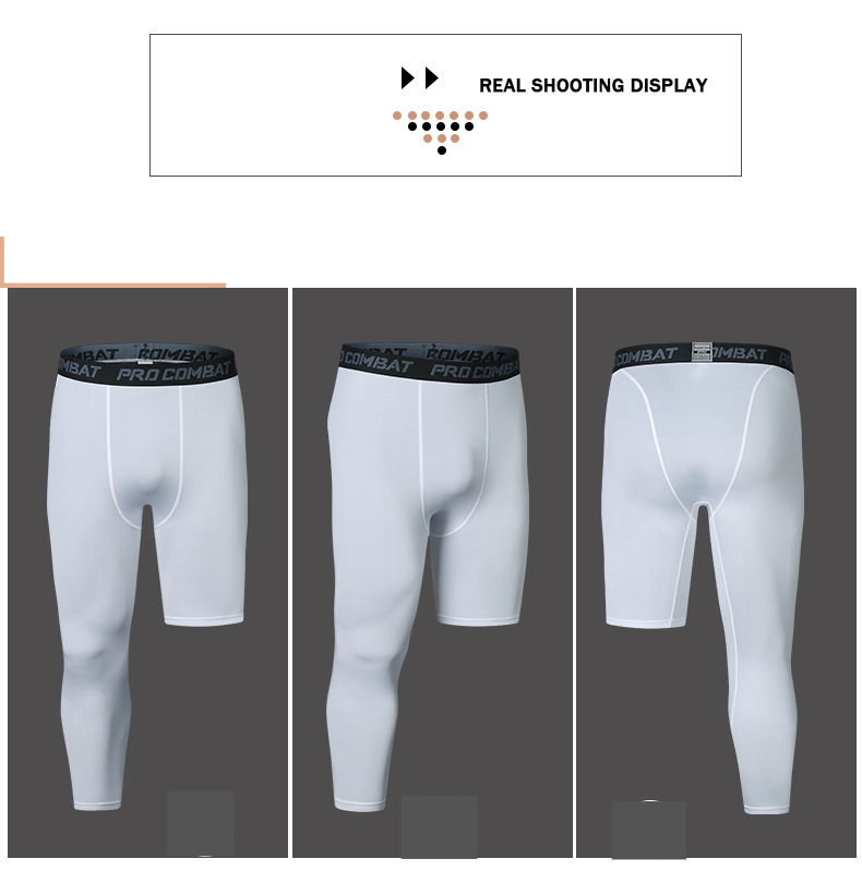 Herrenbekleidung Basketball Fitness Training Bottom Enge Hose Hochelastische, atmungsaktive, schnell trocknende Hose Laufsport-Shorts_voghion.com