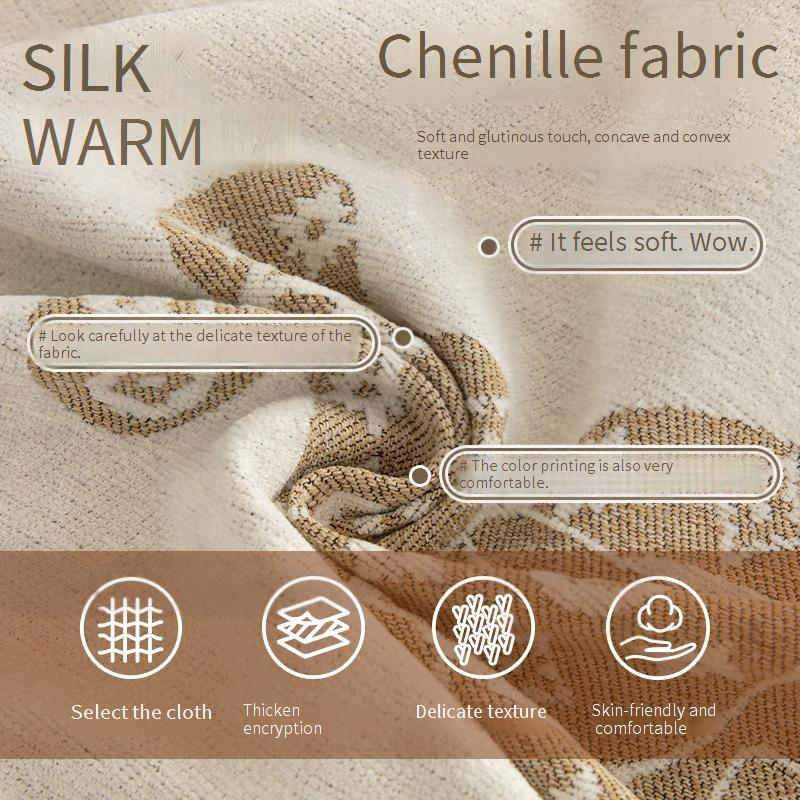 Simple Style Bear Chenille Sofa Towel High Grade Universal With Chaise Longue Non Slip And Dirt Resistant Sofa Cover Cloth For All Seasons_voghion.com