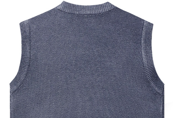 Men's Knitted Wool Blend Sleeveless Vest Sweater - Thickened V-Neck Open Front Cardigan For Autumn Winter_voghion.com