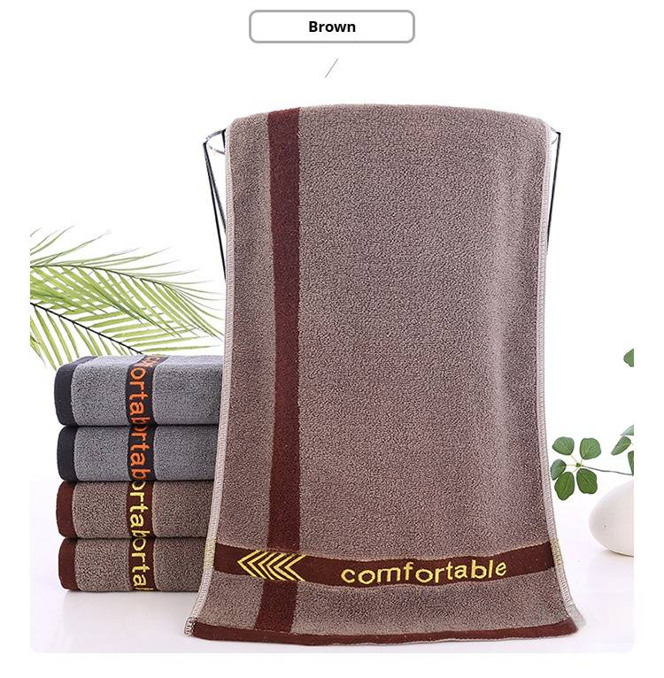 Zestaw ręczników bawełnianych – 32-warstwowe luksusowe ręczniki kąpielowe i do rąk, 34 x 74 cm i 34 x 34 cm, wzór żakardowy i w paski, do hoteli i siłowni (szary/brązowy)_voghion.com