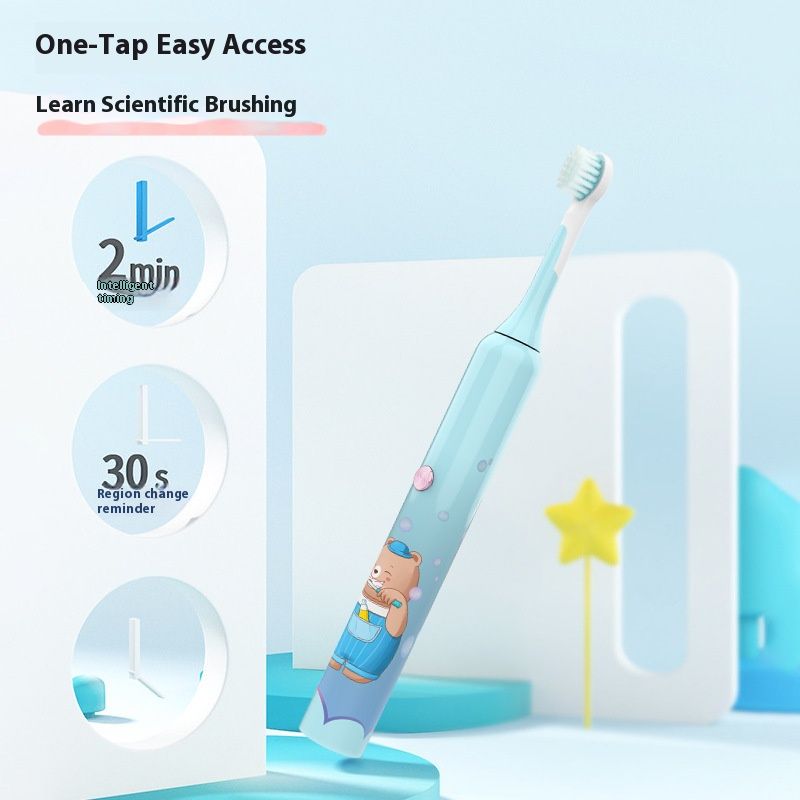 Kids Sonic Electric Toothbrush – 4 Modes, Magnetic Levitation, Ultra-Soft Bristles, 30+ Days Battery, Self-Cleaning & Quiet (36dB), Sky Blue_voghion.com