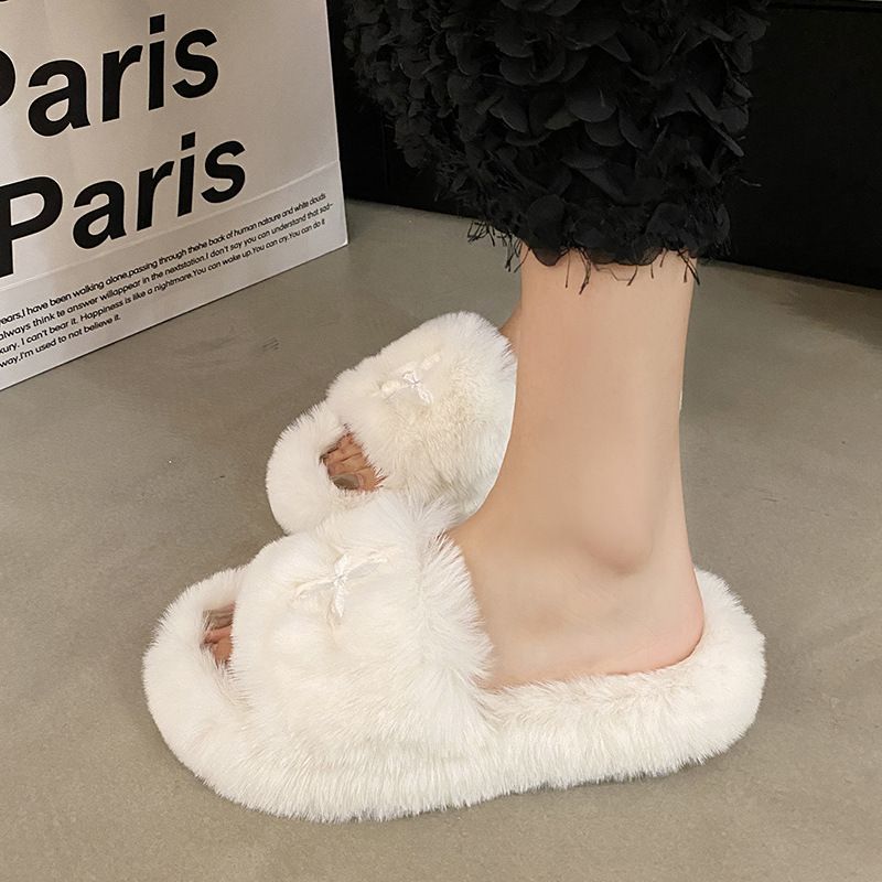 Best-selling Fluffy Slippers For Women - Autumn/Winter New Arrivals Home Use, Non-slip, Height-enhancing Thick-soled Ladies' Warm Cotton Slippers_voghion.com