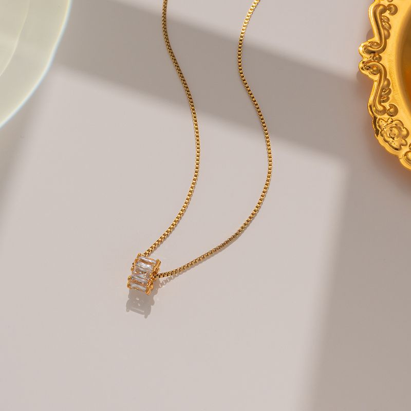 Véritable galvanoplastie en or : cercle gradué en zircon carré micro-incrusté avec perles de transfert, taille pour petit homme en titane_voghion.com