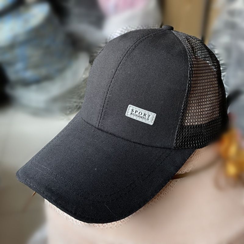 Canvas Baseball Men's Duckbill Cap Outdoor Sun Wide Hat Extra Long Brim_voghion.com