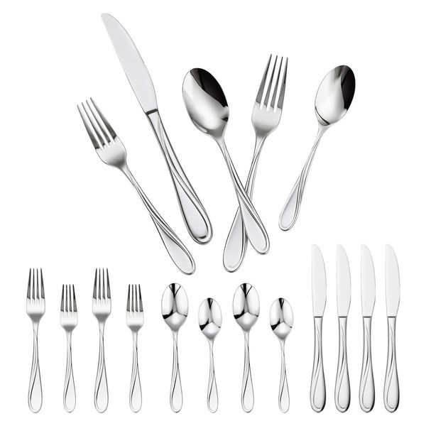 Set di posate in acciaio inossidabile da 30 pezzi, utensili da cucina per 6 persone_voghion.com