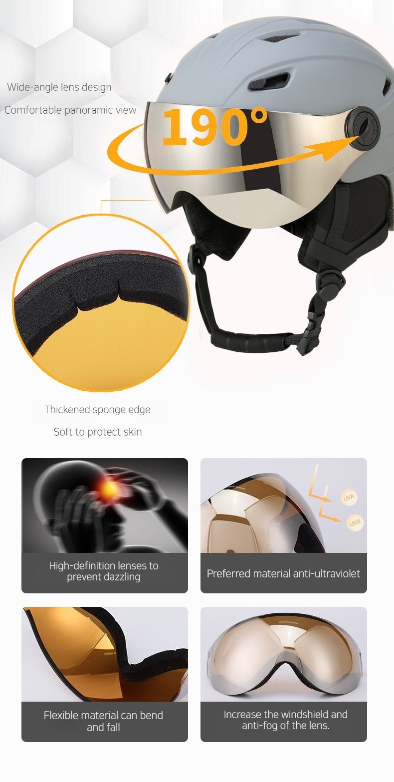2024 Neuer Skispiegel Integrierter Outdoor-Sport Erwachsener Einzel-/Doppelbrett Warmer Schneehelm_voghion.com