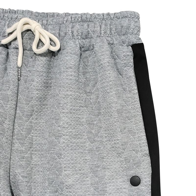 Vêtements pour hommes automne nouveaux pantalons jacquard texturés pour hommes patchwork à boutonnage simple pantalons décontractés de grande taille pantalons de survêtement polyvalents_voghion.com