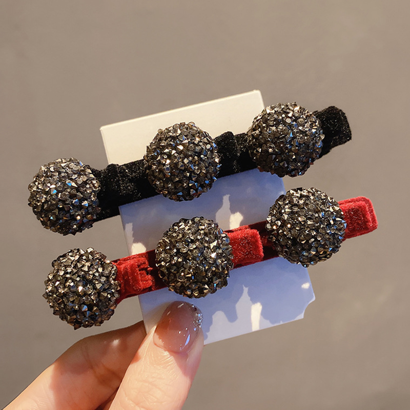 XinWq Rhinestone Heart Decor Elegantne juuksenõel Lint kahekihiline juuksenõel juukseklambrid juukseaksessuaarid_voghion.com