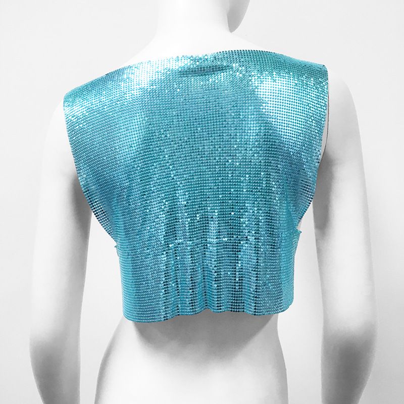 Women's metallic sequin top hot girl vest music festival party sweet and spicy style vest_voghion.com