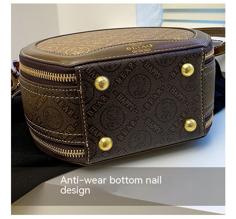 Borsa per torta rotonda Borsa a tracolla diagonale da donna piccola borsa rotonda Borsa moda autunno e inverno_voghion.com