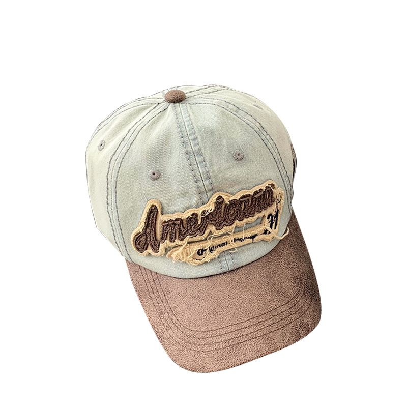 Gorra de béisbol estilo americano para mujer, otoño e invierno, circunferencia de cabeza grande, adelgazamiento facial, gorra vaquera de pico de pato._voghion.com