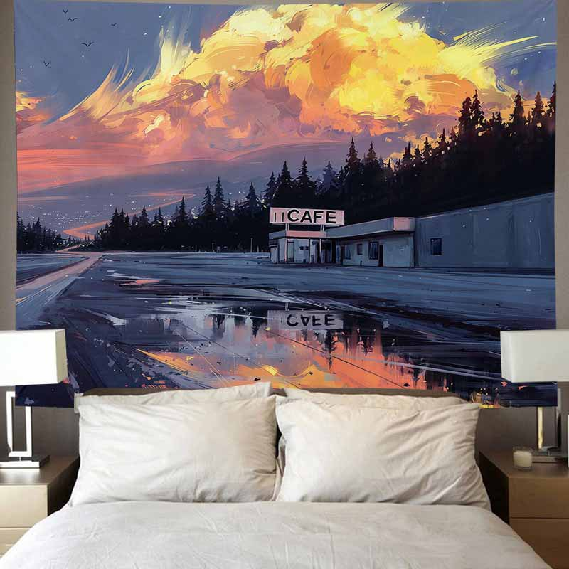 Nordic tapestry ins minimalist internet celebrity live streaming wall hanging fabric Dormitory bedroom bedside_voghion.com