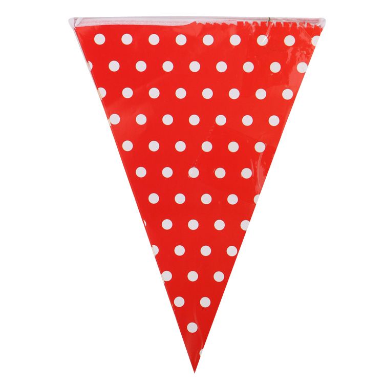 Bannière triangulaire à pois – Décorations colorées pour anniversaires d'enfants, baby showers, fêtes, drapeaux suspendus_voghion.com