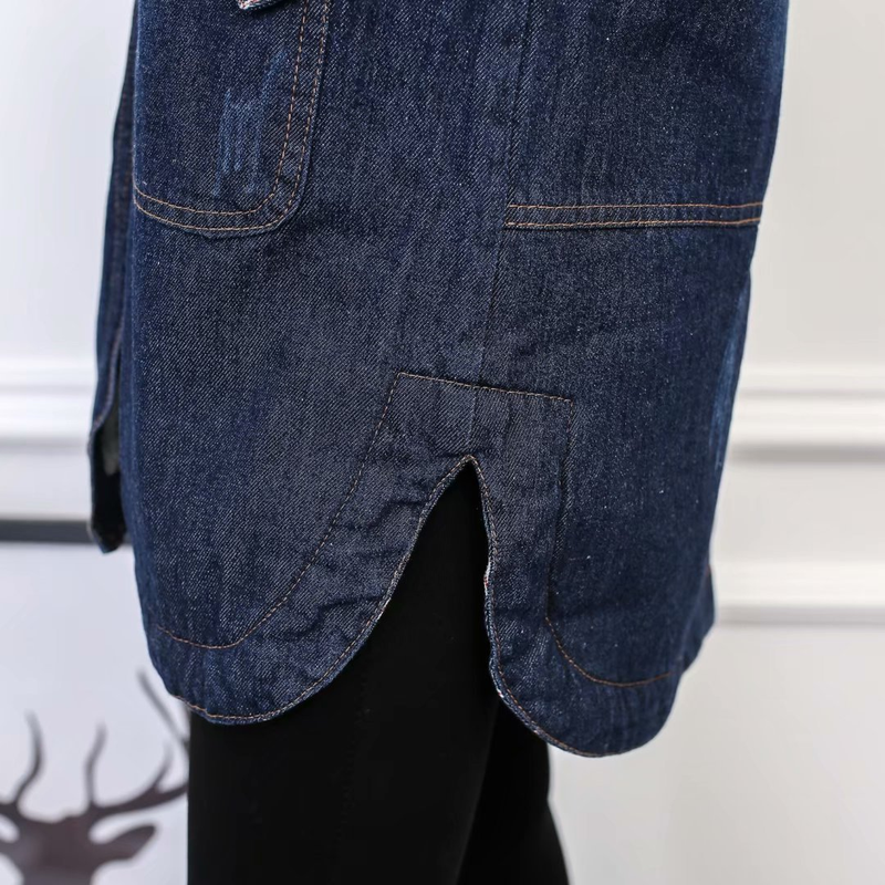 Abbigliamento donna giacca imbottita in cotone denim giacca medio lunga da donna imbottita in cotone cashmere taglie forti con giacca in denim con cappuccio_voghion.com