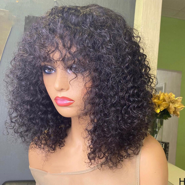 Īsas Bobs cirtaini cilvēka matu parūkas Remy Hair parūkas ar sprādzieniem, pilnas mašīnas izgatavotas 180% blīvuma parūkas sievietēm_voghion.com