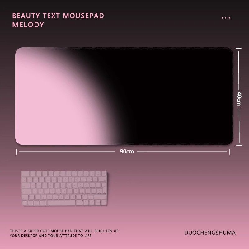Hochwertiges Mauspad mit Farbverlauf, schwarz und rosa, minimalistischer Stil, extra groß, Morandi, Gaming-Büro-Tastatur-Schreibtischmatte_voghion.com