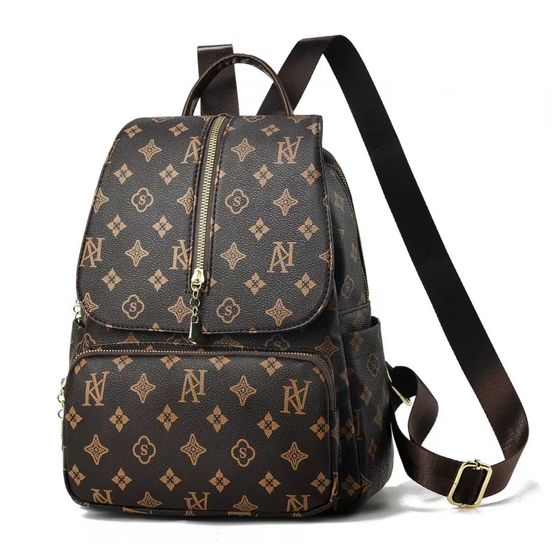 Stylish Large Capacity Women's Backpack With Multiple Compartments, Lightweight PU Material, Travel & Daily Use Stylish Large Capacity Travel Backpack_voghion.com