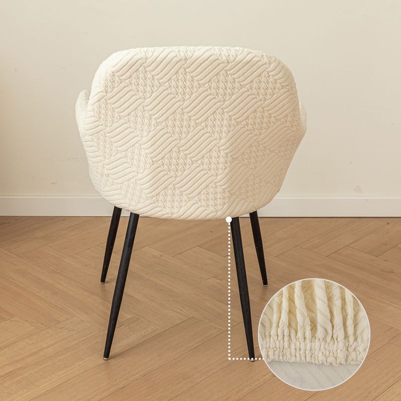 Housses de chaise Venus - Housses en polyester résistant aux rayures avec motif pied-de-poule, taille universelle pour chaises à dossier bas_voghion.com