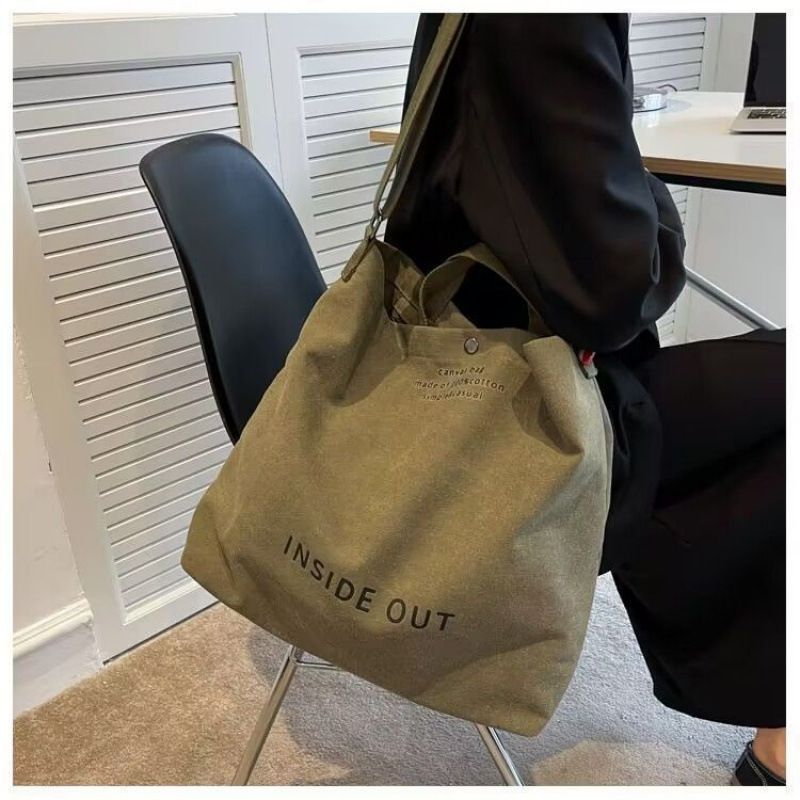 Canvas Crossbody Men's Handbag Commuting Male College Student Class Shoulder Bag Large Capacity Backpack_voghion.com