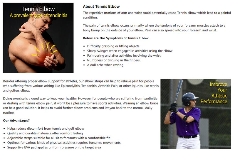 PCS Adjustable 1 Elbow Support Basketball Tennis Golf Elbow Support Strap Elbow Pads Lateral Pain Syndrome_voghion.com