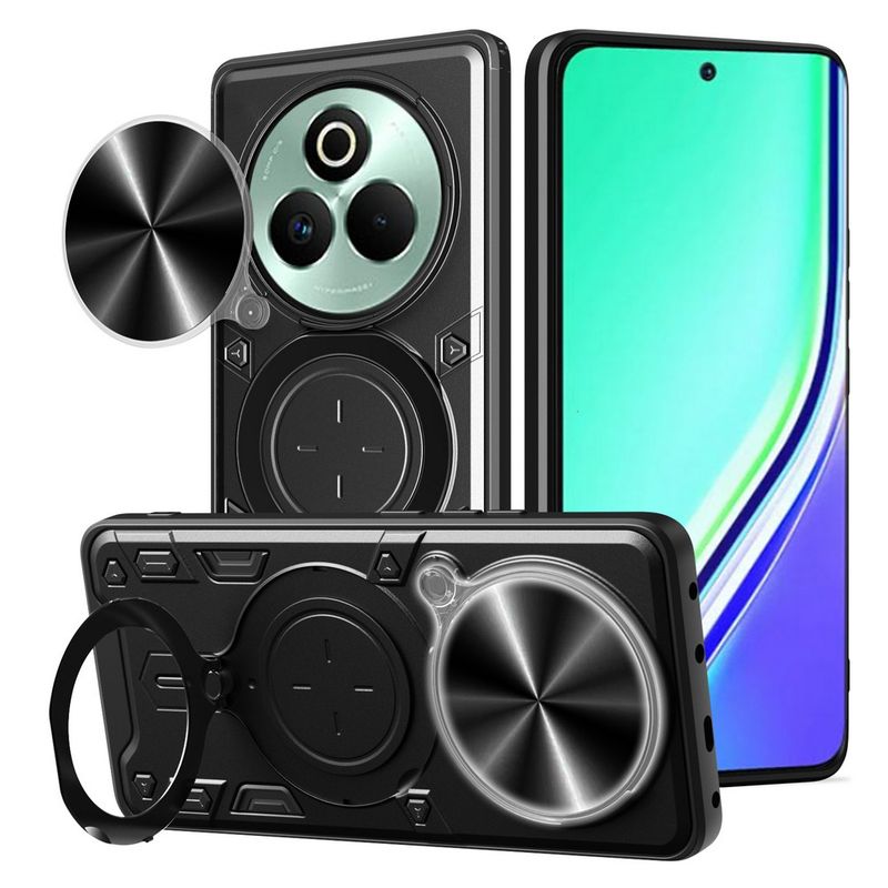 Metalowy pierścień magnetyczny do mocowania kamery w samochodzie, etui ochronne do P3 Realme 14 + 13 12 Pro 12+, obrotowy uchwyt_voghion.com