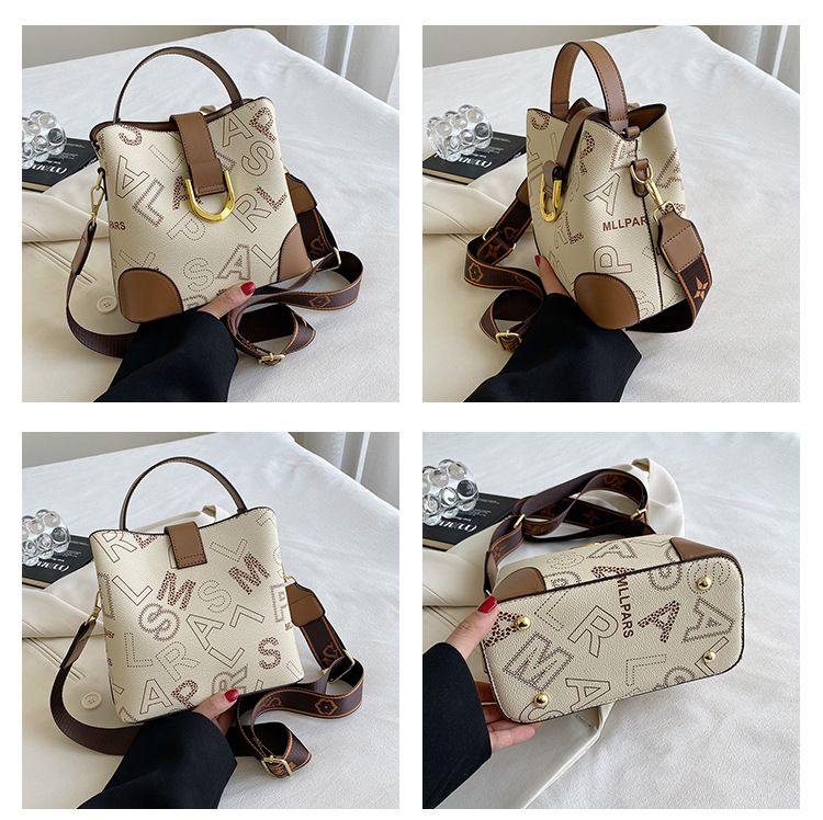 Damen Henkeltasche Mode Tragetaschen Pu Leder Schultertaschen Breiter Gürtel Retro Kleine Taschen für Mädchen Casual Shopper_voghion.com