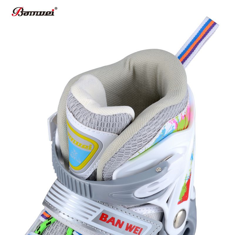 Scarpe da pattinaggio, set completo per bambini, doppia fila da uomo e da donna, regolabili, per principianti di 3-5-6-8-10 anni_voghion.com