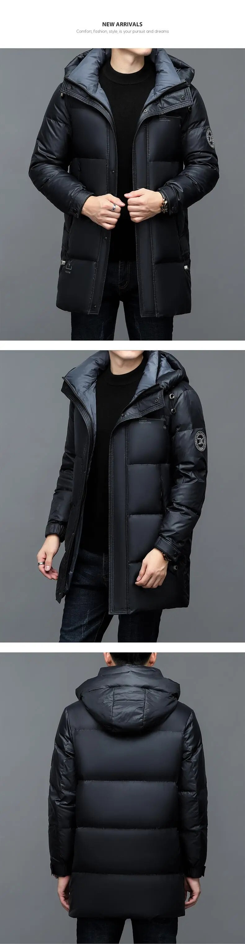 -30 ° Neue Mode Männer 90% bílá Kapuze Enten jacken Herren dicken warmen wasserdichten Parka Mantel Daunen mantel_voghion.com
