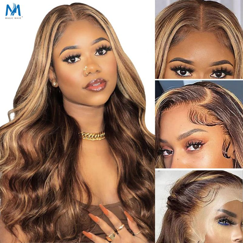 Parrucche per capelli umani BOB in pizzo 13 * 4 4/27 # Parrucche anteriori per capelli umani per uso quotidiano delle donne_voghion.com