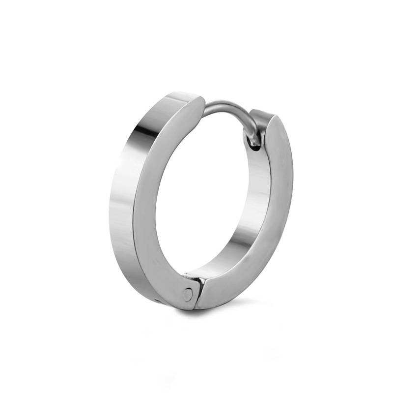 Alisouy 2pc Punk Donna Uomo Piccoli orecchini Huggie in acciaio inossidabile rotondo liscio cerchio orecchini a cerchio gioielli_voghion.com