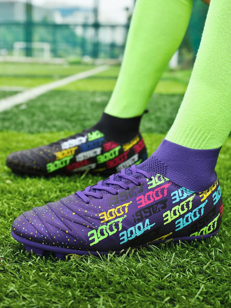 Fußballschuhe High Top Training Jugend Fußballschuhe Kinder Fußballschuhe Schwarz_voghion.com