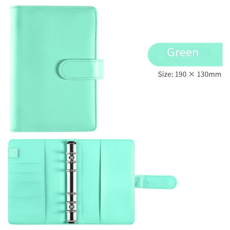 A5 Pastel PU Leather Binder Notebook – Refillable Planner With Zipper Pocket, Card Slots & Cash Holder – Premium Lined Journal For Work_voghion.com