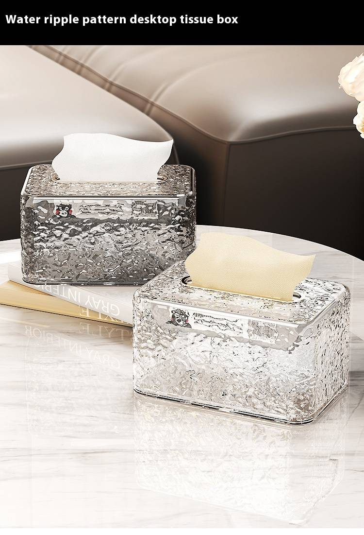 Porta fazzoletti a molla – Design con sollevamento automatico per un'estrazione fluida, adatto per auto, soggiorni e bagni (argento/grigio trasparente)_voghion.com