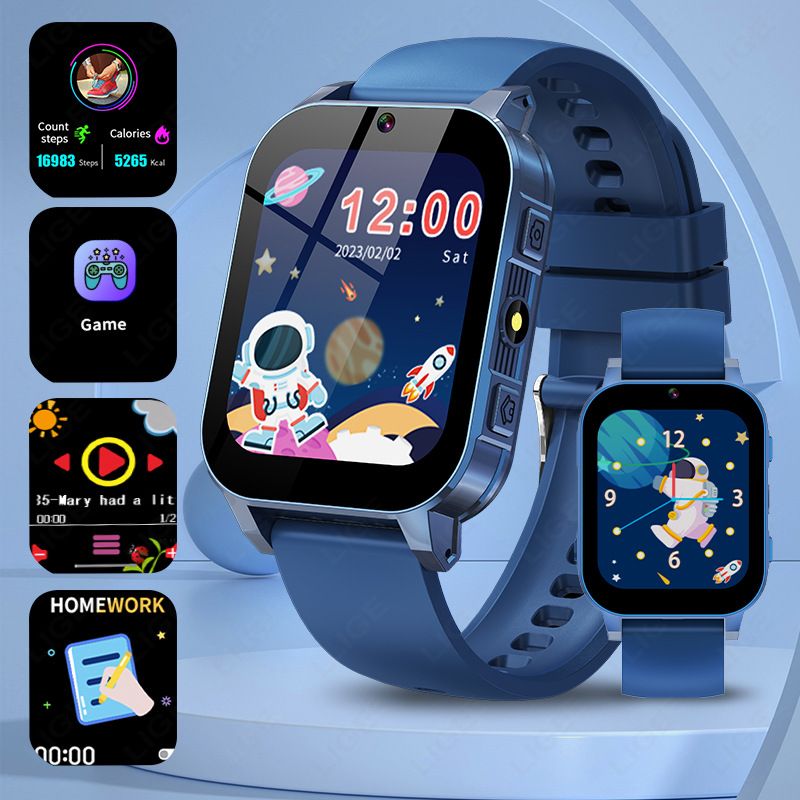 LIGE Kids Smart Watch With Bluetooth, Waterproof Fitness Tracker, Heart Rate Monitor, Step Counter, Sleep Tracking For Boys & Girls_voghion.com