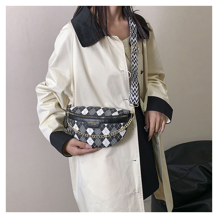 2023 New Best Selling Textured Women's Bag Trendy Fashion Plaid Chest Bag Fashionable Simple Versatile Shoulder Messenger Bag_voghion.com