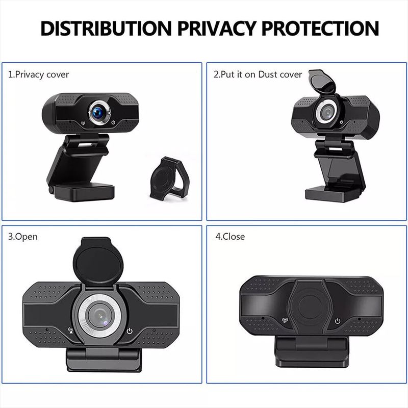 1080P HD Web Camera With Universal Clips Fits Laptops Desktops LCD Monitors Webcam Full HD Microphone_voghion.com