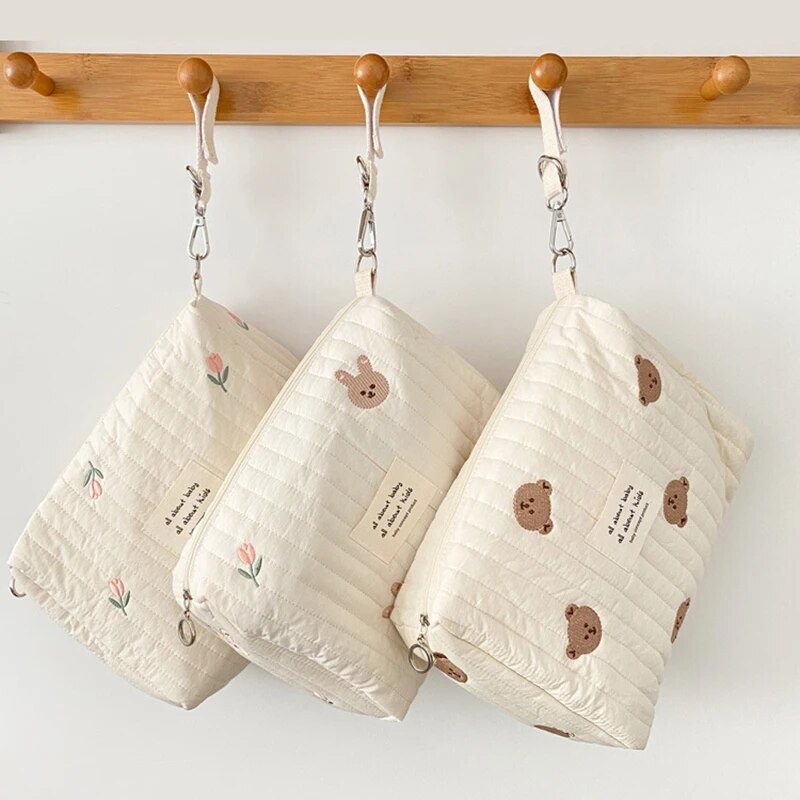 New Mommy Bag Cute Print Embroidery Mommy Bag Zipper Newborn Baby Diaper Bag Nappy Pouch Travel Stroller Storage Bags_voghion.com