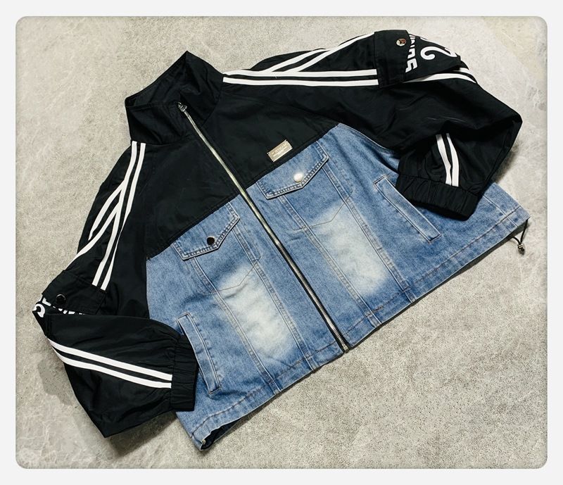 Women’s Clothing Denim Jacket For Women Spring New Style Small Number 24 Letter Pocket Design Thief Jacket Top_voghion.com