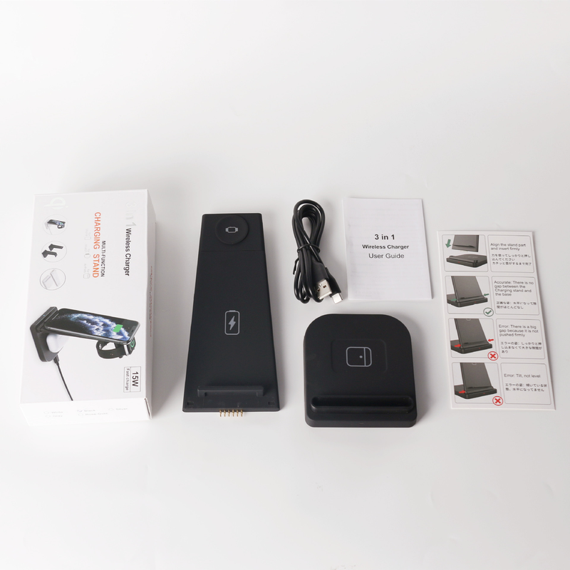 Privates Modell, 15 W, kabelloses Drei-in-Eins-Ladegerät, geeignet für iPhone, Mobiltelefon, Kopfhörer, Uhr, kabelloses Ladegerät, schnelles Laden_voghion.com