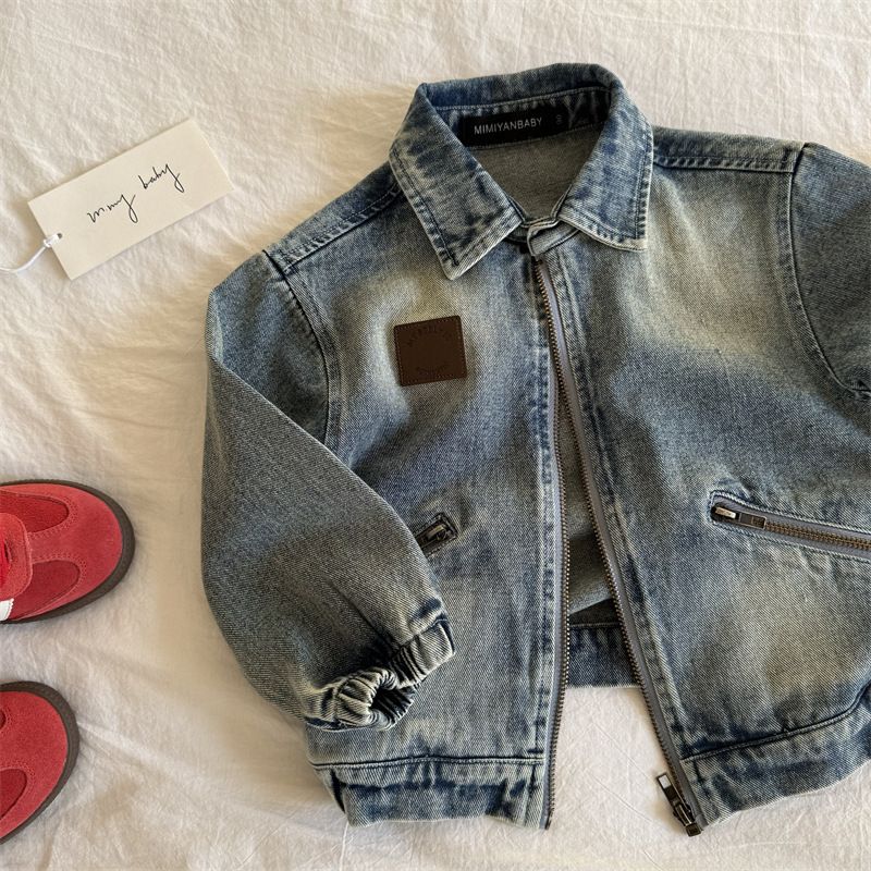 Children's Clothing New 2025 Boys' Soft Denim Korean Version Kids' Jacket Spring Toddler Zipper Clothes Trendy_voghion.com