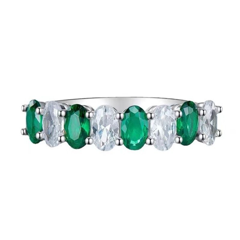 Live New Niche Design Emerald Row Diamond For Women, Light Luxury High-end Fresh Versatile Ring_voghion.com