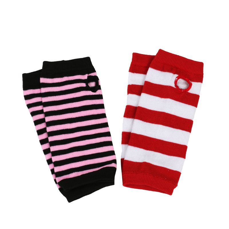 Unisex Knitted gloves with missing fingers anime stripes wearing fingers wrist cuff with false sleeves Thin children's fingers_voghion.com