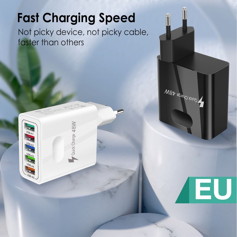 syct Private Model 5USB Charger UK Standard 5V3.1A Multi-USB Port Mobile Phone Charging Head Adapter_voghion.com