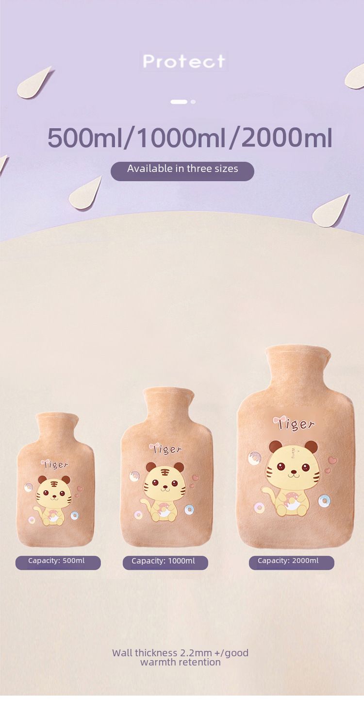 Kaqite winter hot water bag filling students cute water filling warm water bag cartoon pet plush warm baby wholesale_voghion.com