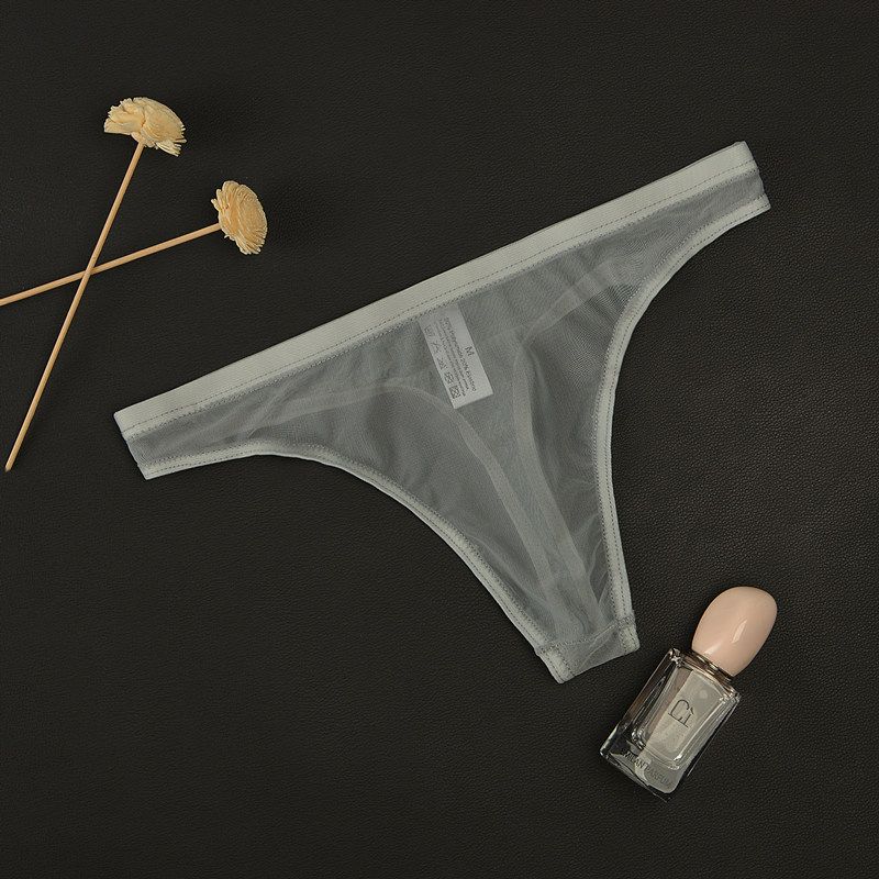 Junye Men's Ultra Thin Mesh Transparent Pouch Free Thong Soft Breathable Sexy Unisex Underwear_voghion.com