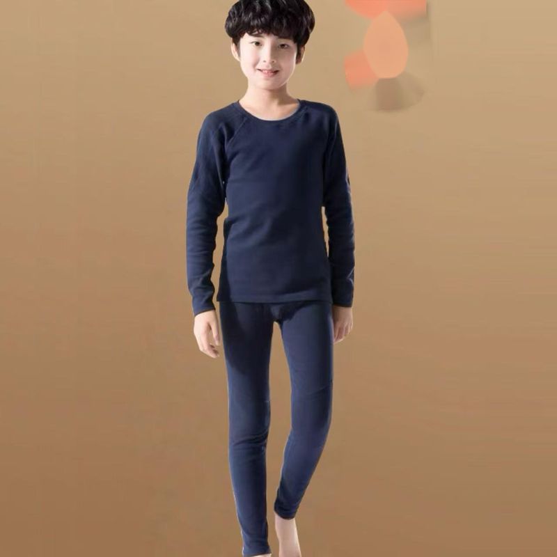 Herbst/Winter Kinder-Sporttraining Laufen Basketball Kältebeständige, fleecegefütterte, dicke Funktionsunterwäsche_voghion.com